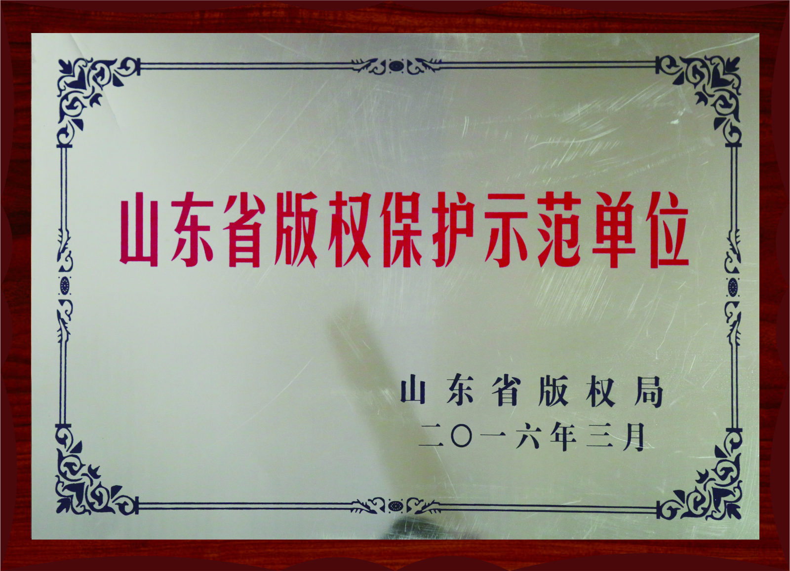 山東省版權(quán)保護(hù)示范單位