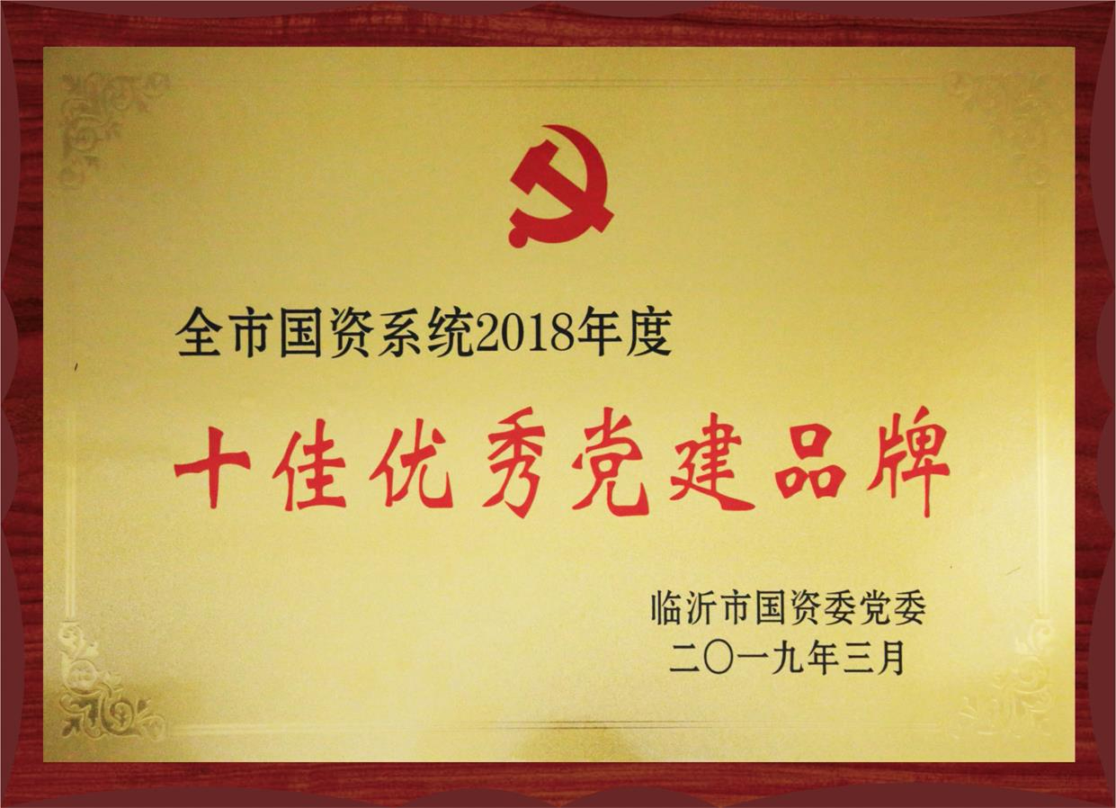 全市國資系統(tǒng)2018年度十佳優(yōu)秀黨建品牌